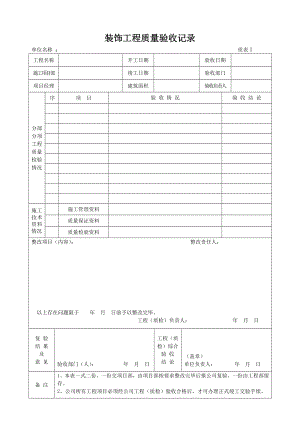 裝飾工程質(zhì)量驗(yàn)收記錄-項(xiàng)目自驗(yàn)表.doc