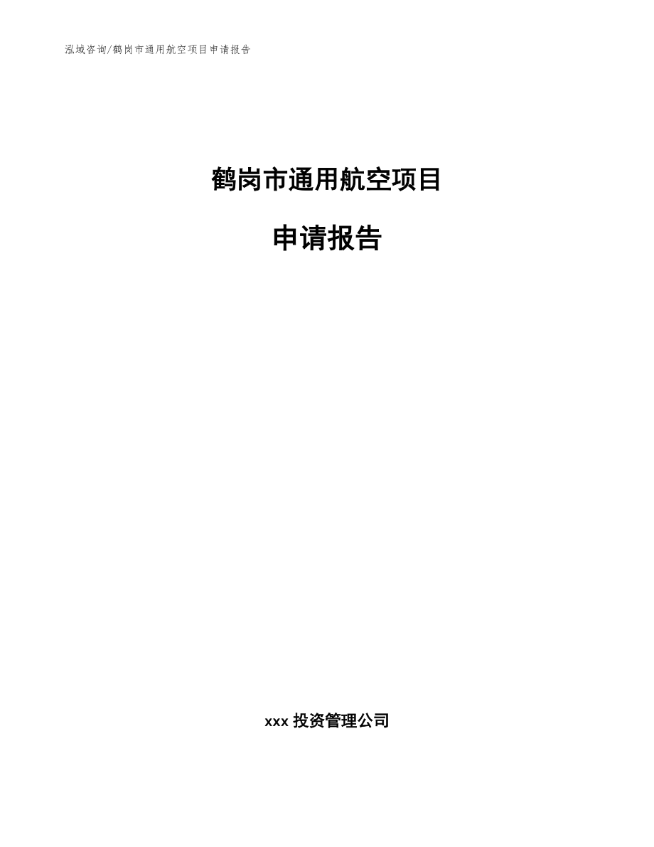 鹤岗市通用航空项目申请报告（模板）_第1页