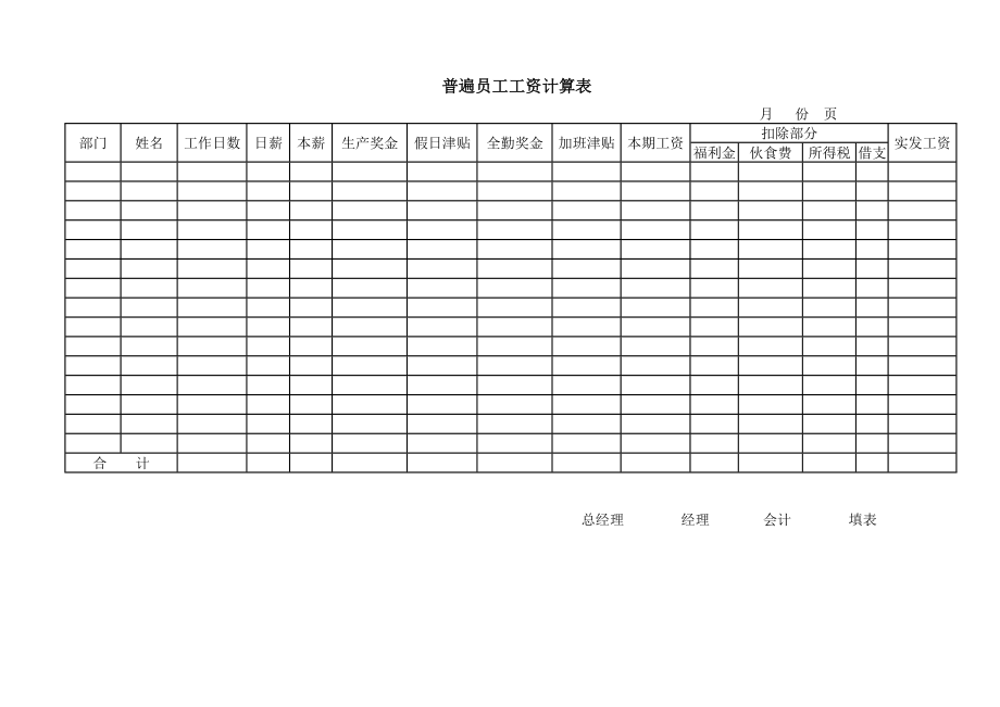 员工工资计算表_第1页