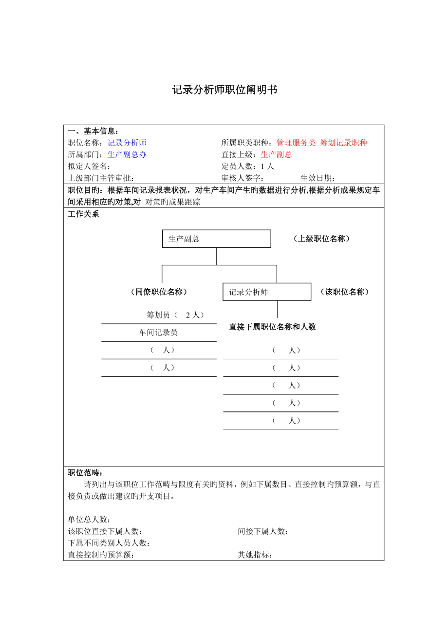 统计分析师岗位专项说明书_第1页