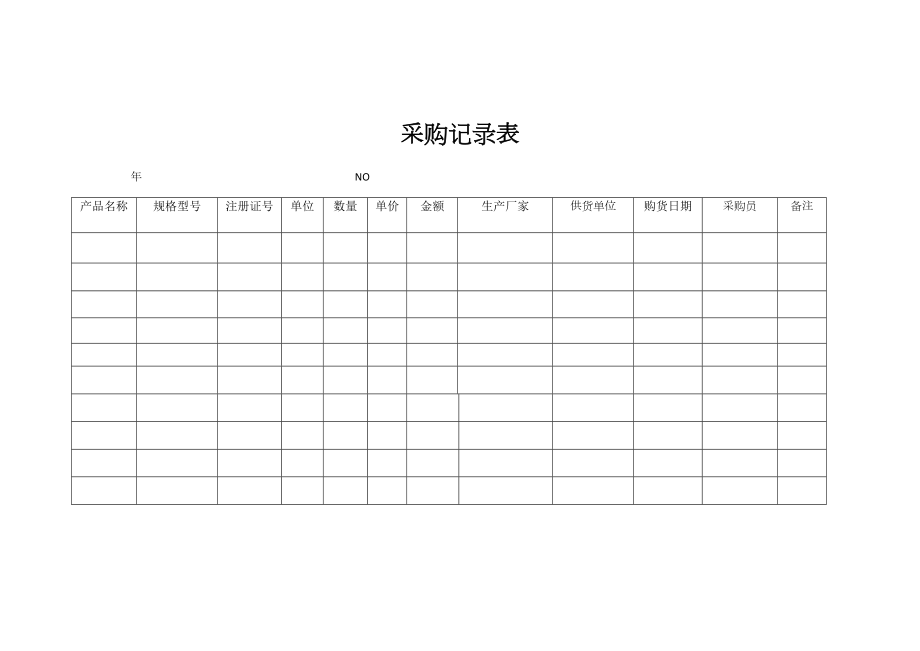 醫(yī)療器械記錄文本表格_第1頁(yè)