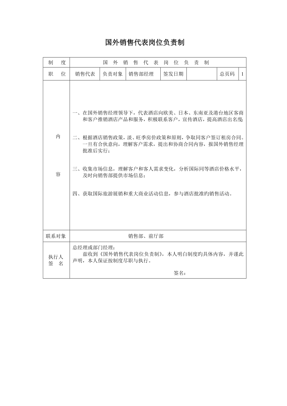 國外銷售代表崗位負責制_第1頁