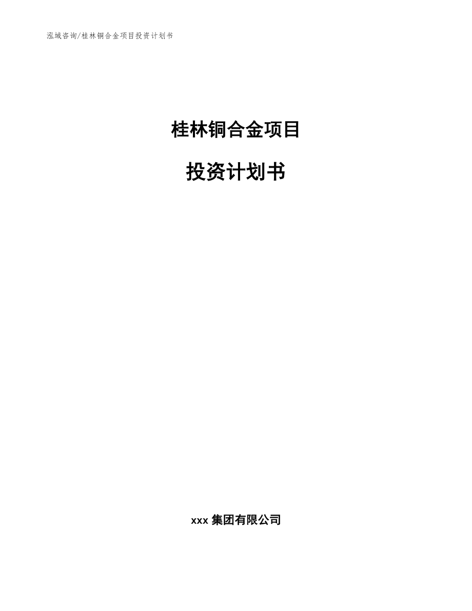 桂林铜合金项目投资计划书模板范文_第1页