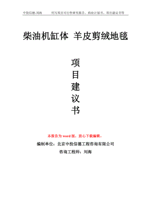 柴油機(jī)缸體 羊皮剪絨地毯項(xiàng)目建議書寫作模板-備案申報