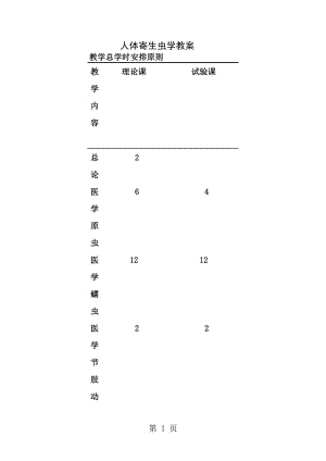 人體寄生蟲學(xué)教案 南華大學(xué)