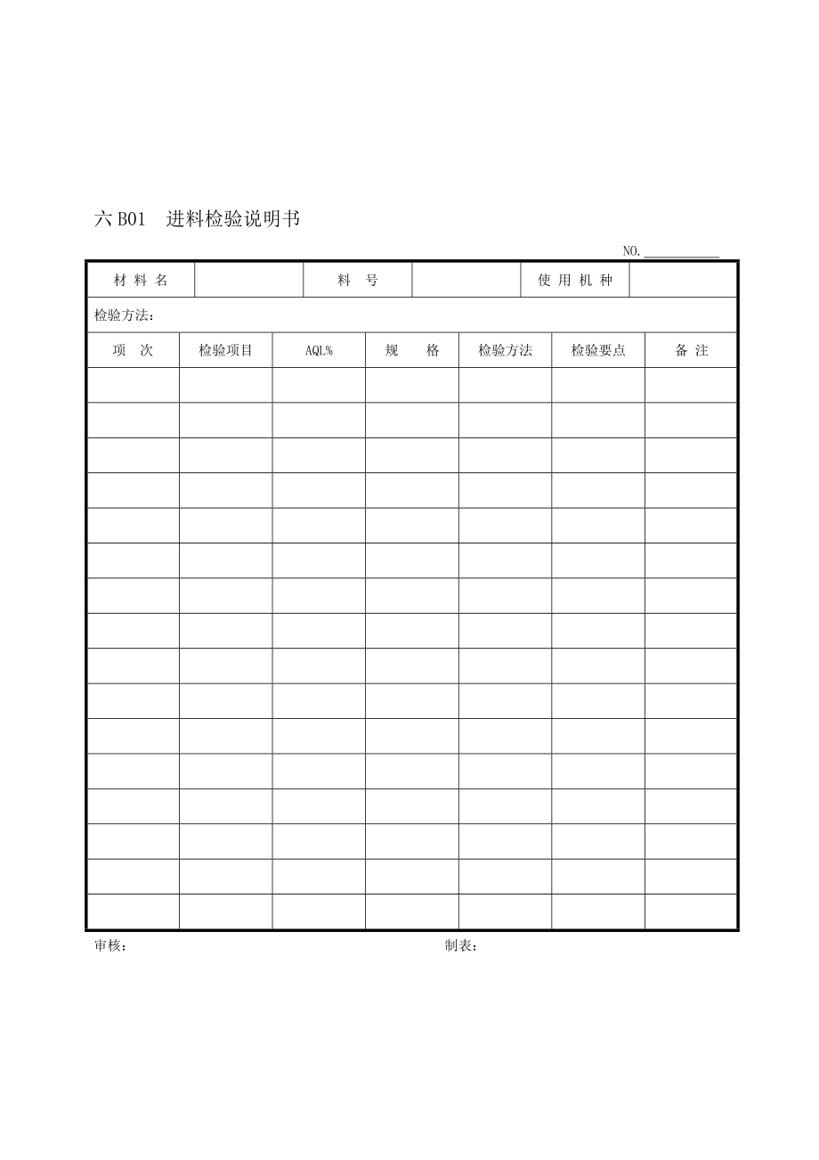 企業(yè)管理表格品質(zhì)管理B縱表格_第1頁(yè)