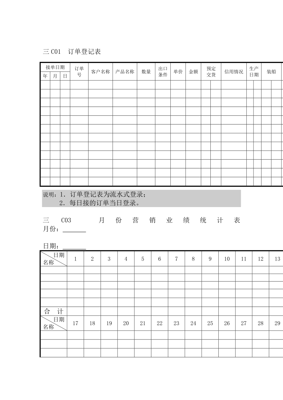 企业营销管理表格_第1页