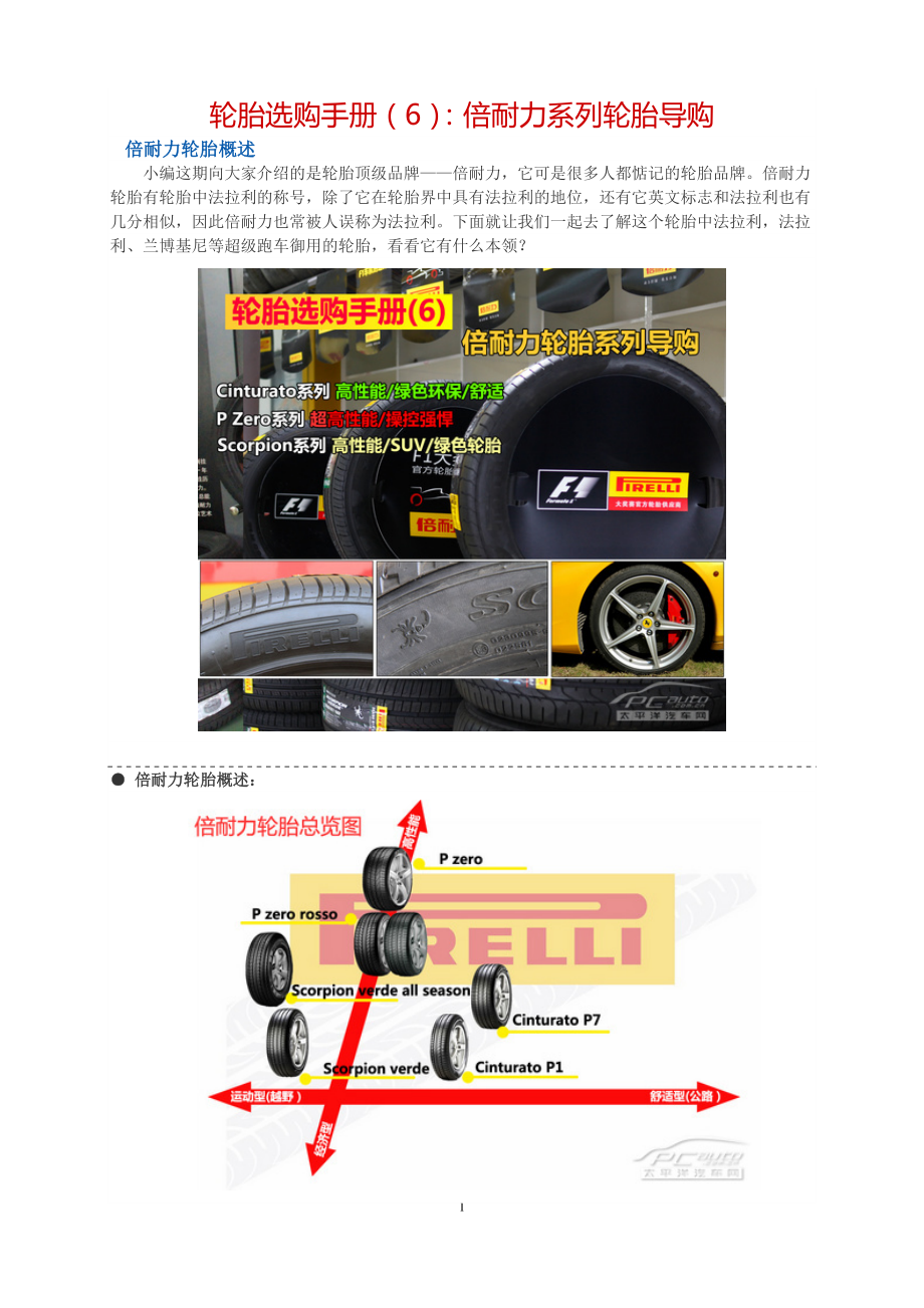 轮胎选购手册(6)：倍耐力轮胎系列导购_第1页