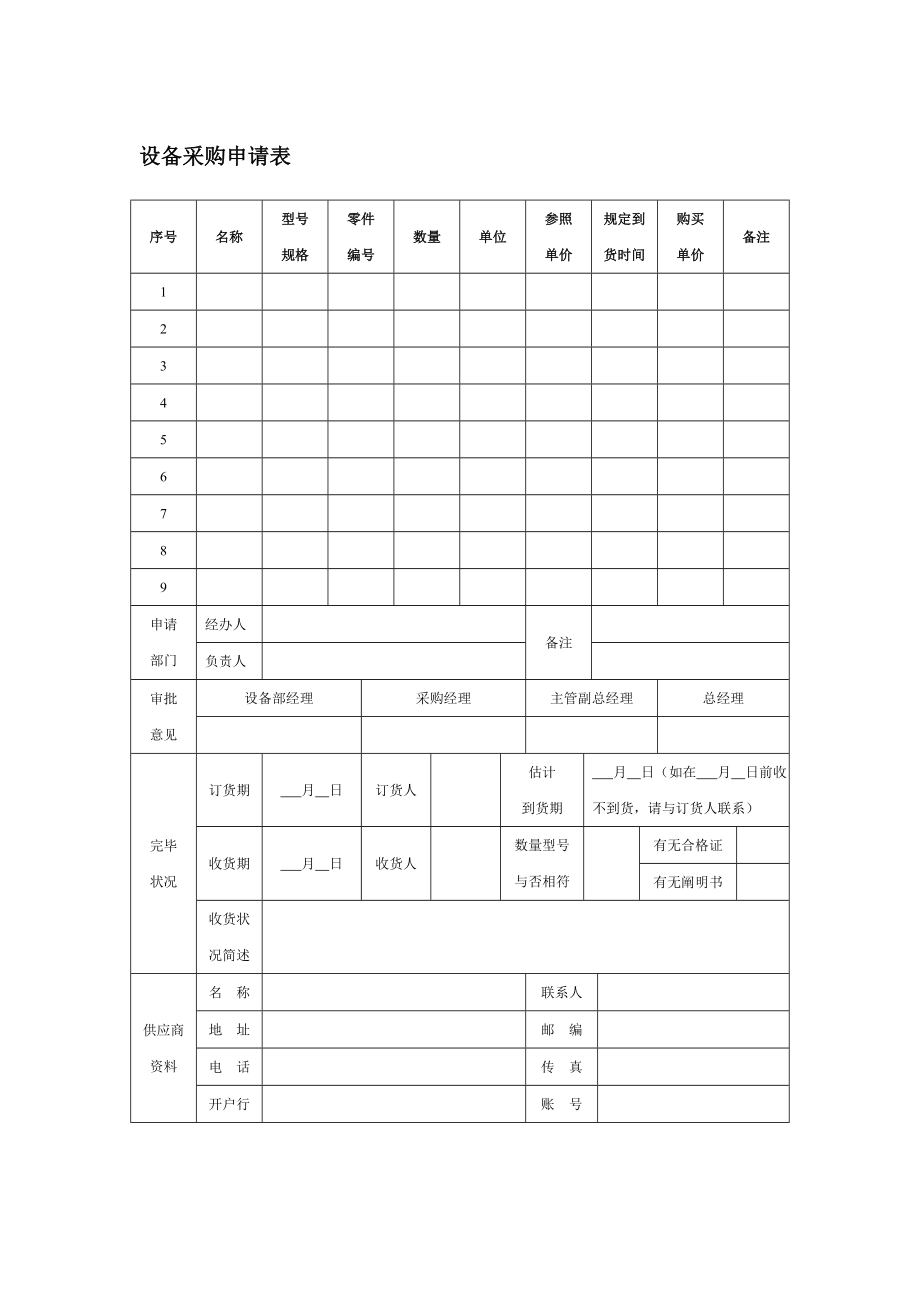 设备采购具体申请表_第1页