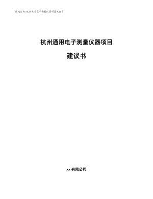 杭州通用电子测量仪器项目建议书（模板）