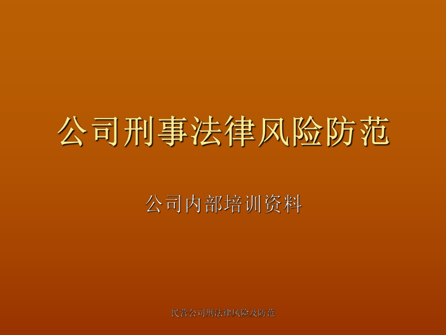 民營公司刑法律風(fēng)險及防范課件_第1頁