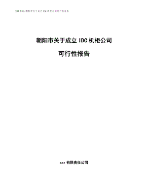 朝阳市关于成立IDC机柜公司可行性报告