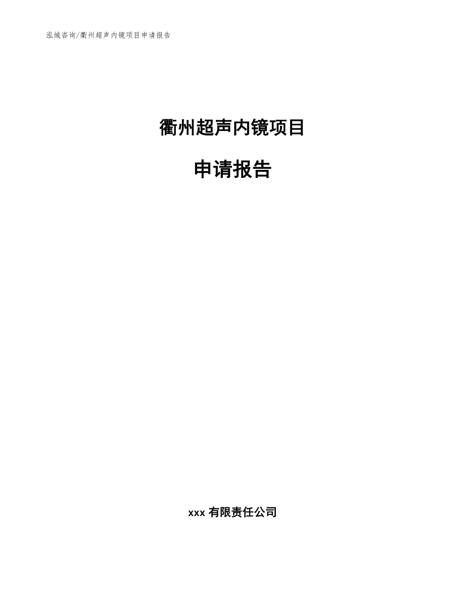 衢州超声内镜项目申请报告_模板_第1页