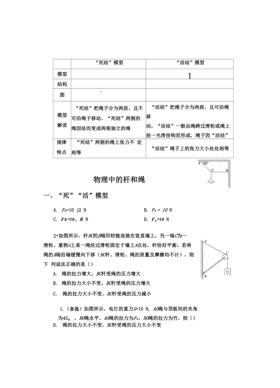 物理中的杆和绳_第1页