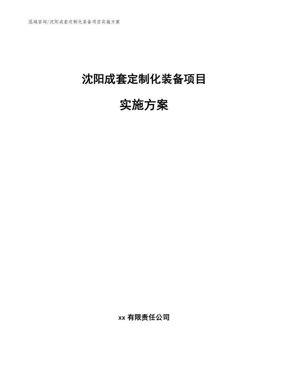 沈阳成套定制化装备项目实施方案_第1页