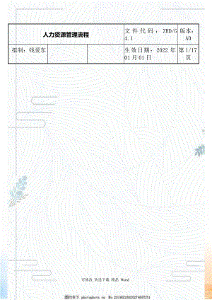 人力資源管理流程( )