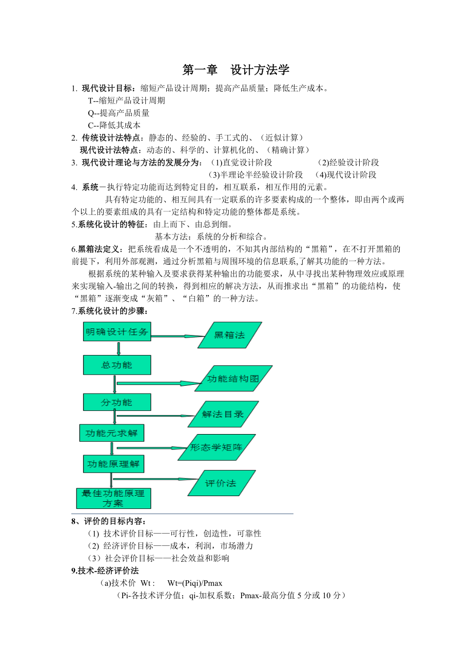 《現(xiàn)代設(shè)計(jì)理論與方法》復(fù)習(xí)提綱_第1頁(yè)