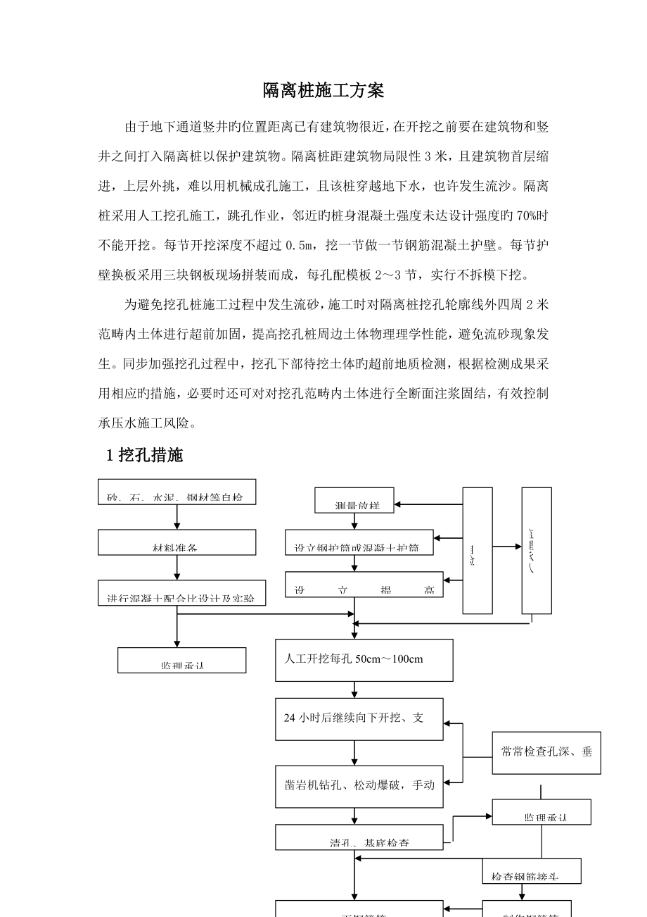 明挖地下通道隔离桩综合施工专题方案_第1页