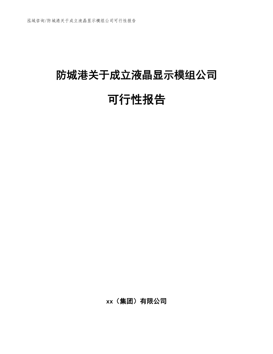 防城港关于成立液晶显示模组公司可行性报告_模板范本_第1页