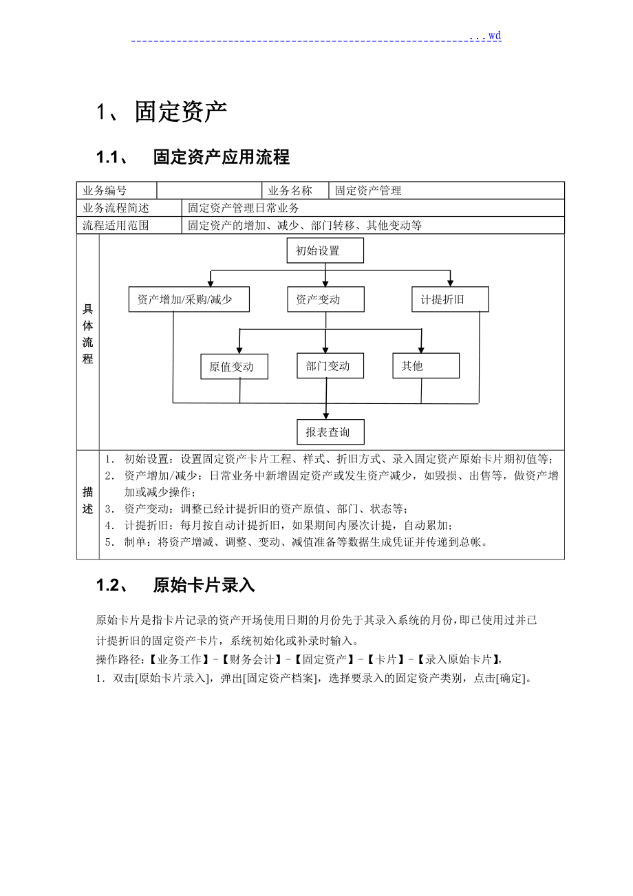 用友U8固定资产操作指南_第1页