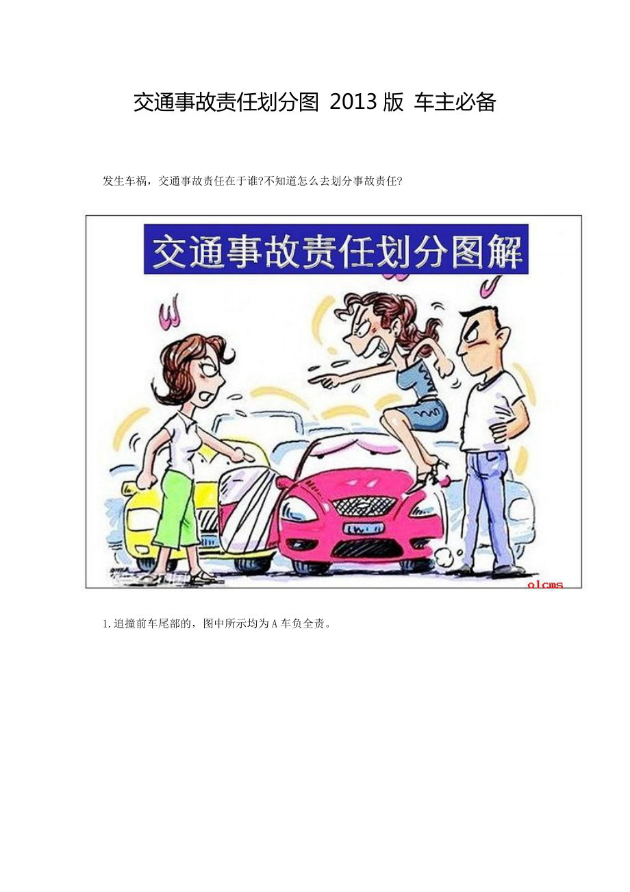 交通事故责任划分图XX版车主必备_第1页