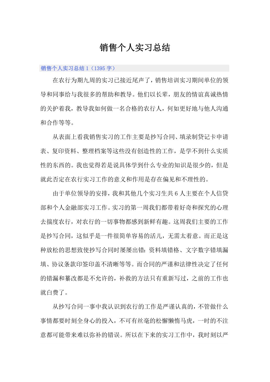 销售个人实习总结_第1页