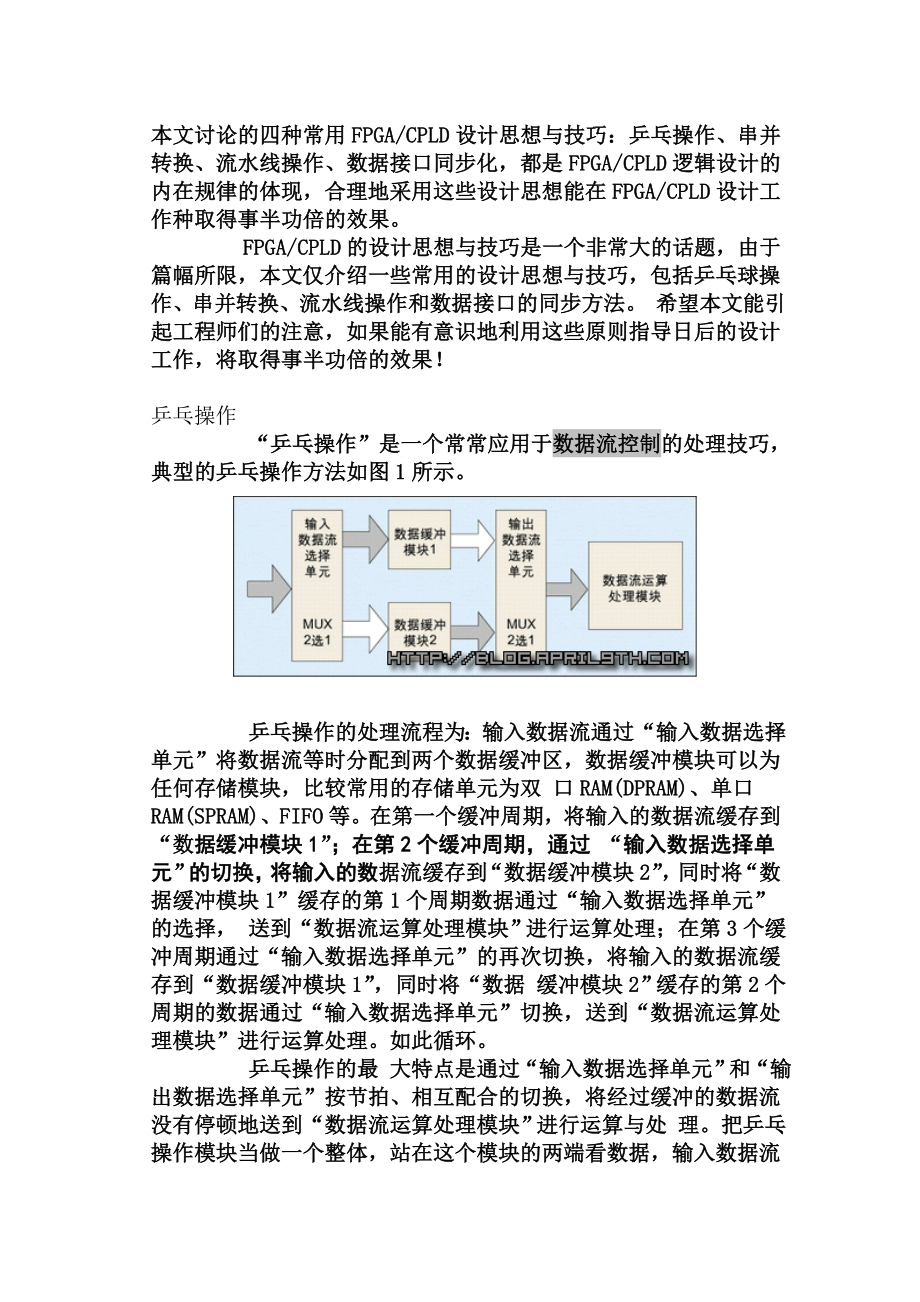 四种常用FPGACPLD设计思想与技巧_第1页