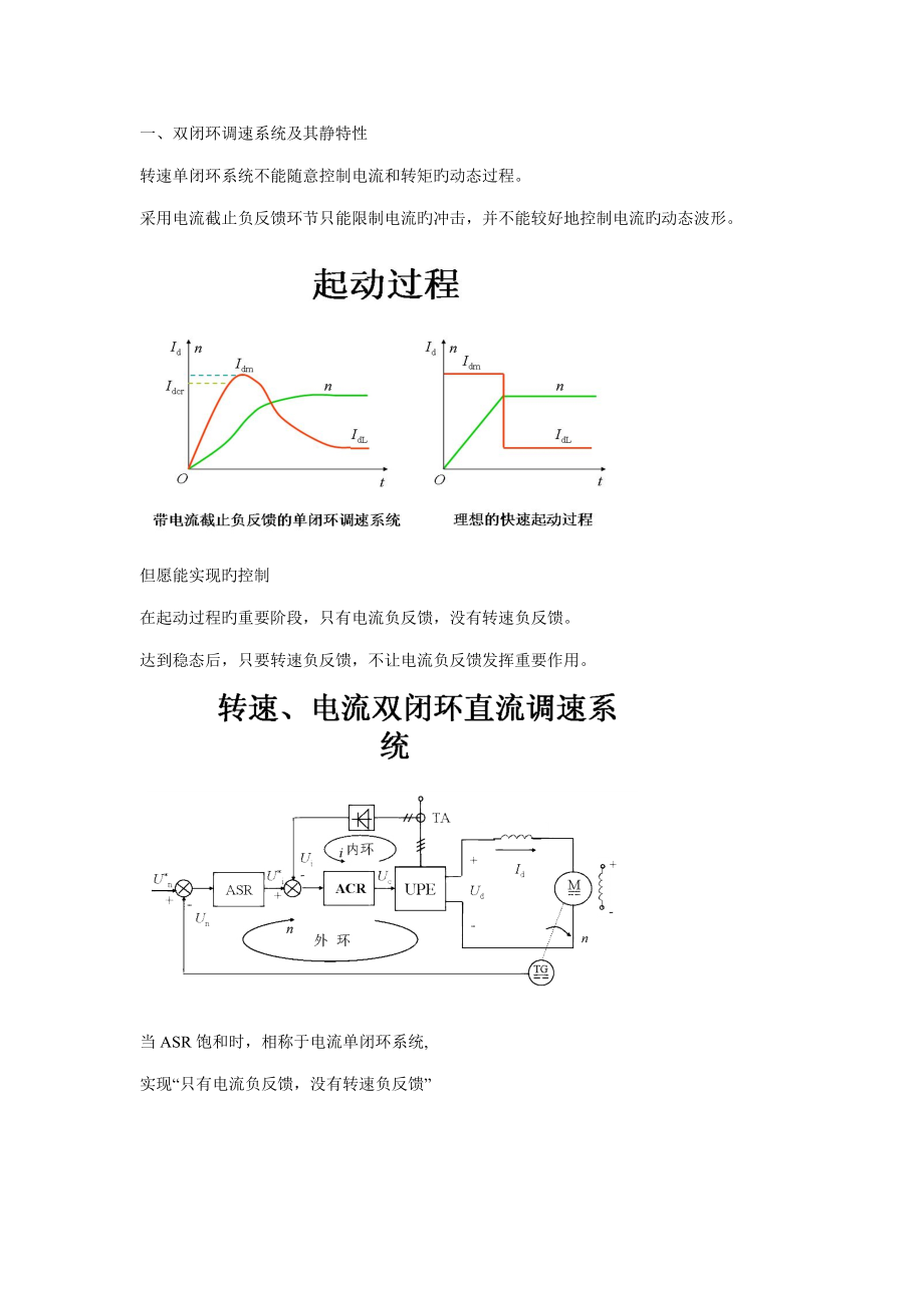 自控系統(tǒng)優(yōu)質課程設計雙閉環(huán)直流調速系統(tǒng)綜合設計文字版_第1頁