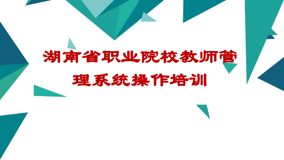 最新-湖南省职业院校教师管理系统使用说明课件_第1页