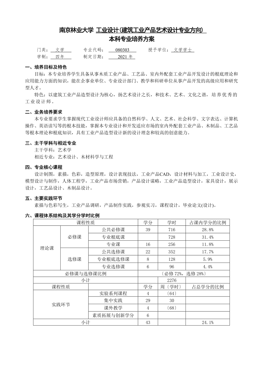 南京林業(yè)大學(xué) 工業(yè)設(shè)計（建筑工業(yè)產(chǎn)品藝術(shù)設(shè)計專業(yè)方向）_第1頁