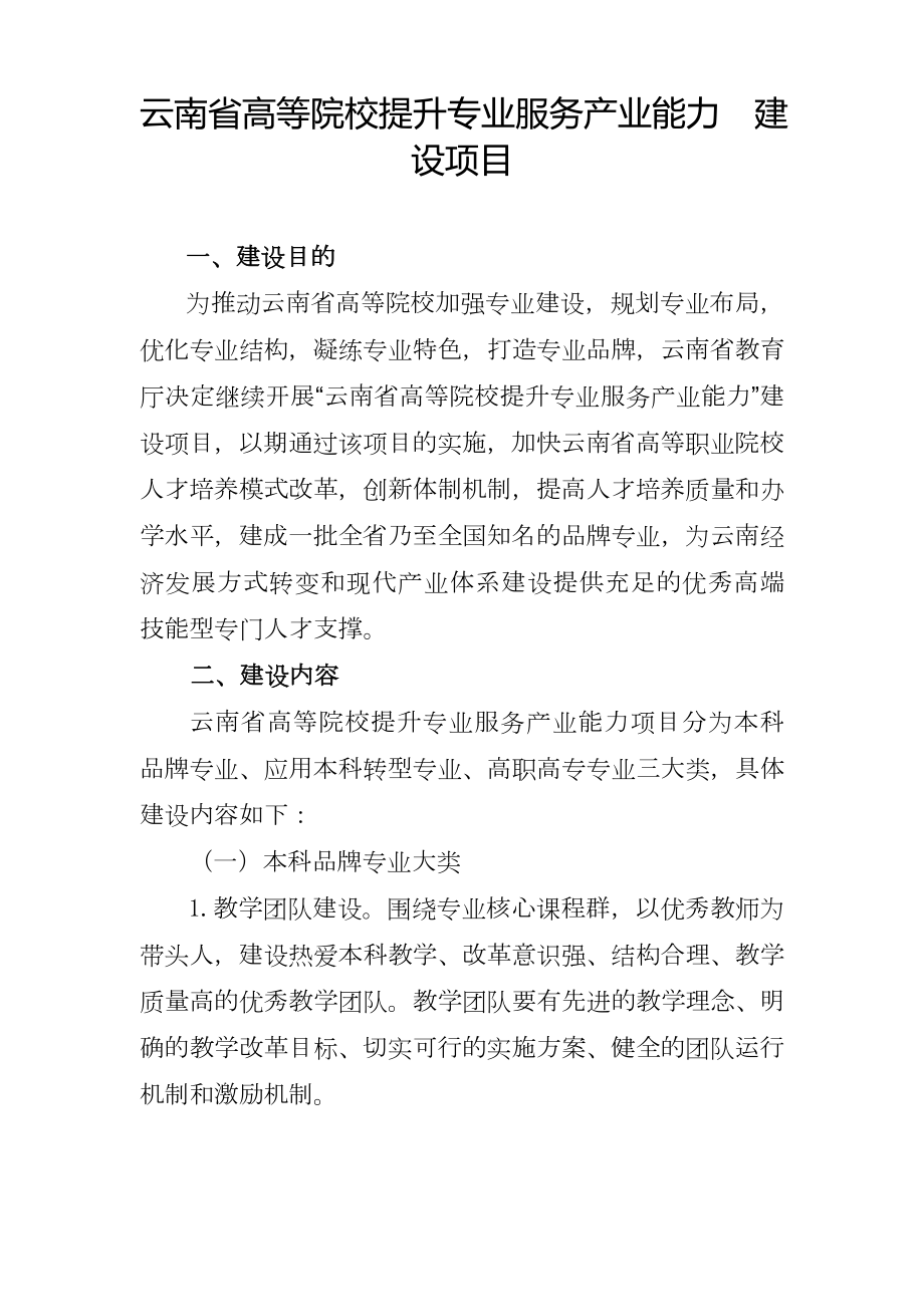 云南省高等院校提升专业服务产业能力建设项目申报书(装潢专业)_第1页