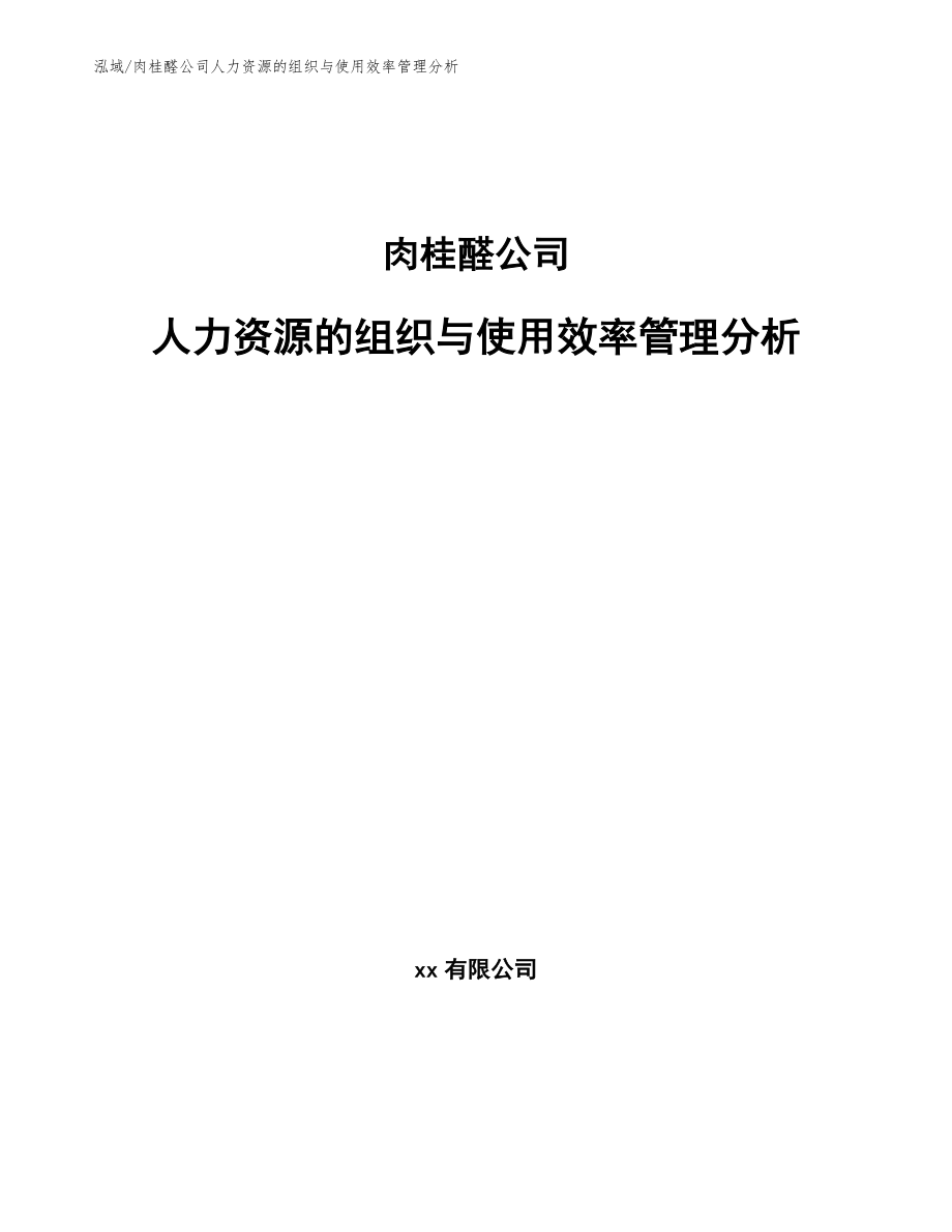 肉桂醛公司人力资源的组织与使用效率管理分析（参考）_第1页