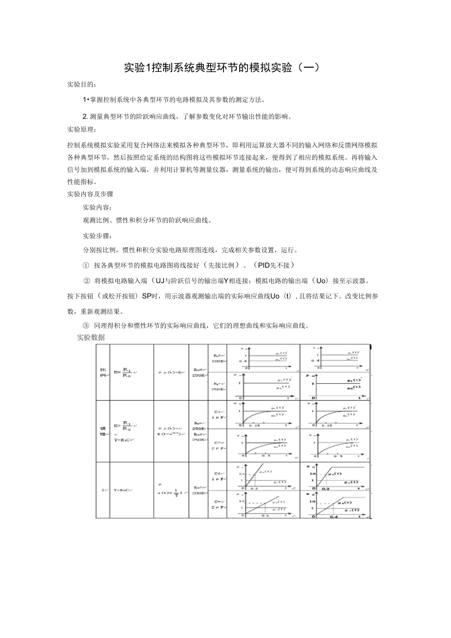 自动控制原理实验报告(1)_第1页