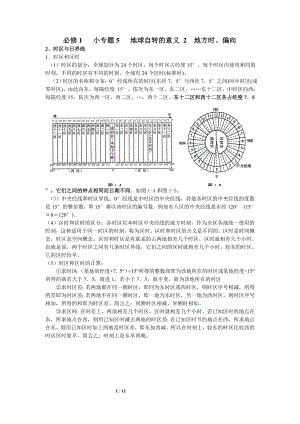 必修1小專題5地球自轉(zhuǎn)的意義 地方時、偏向