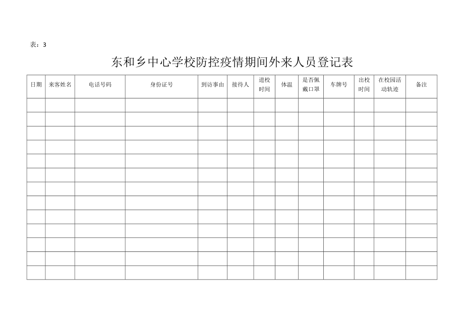 疫情防控期间外来人员登记表_第1页