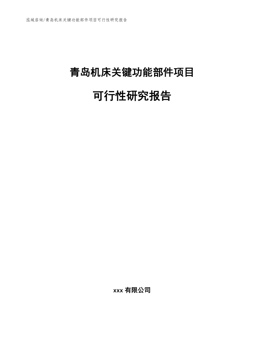 青岛机床关键功能部件项目可行性研究报告_模板范本_第1页