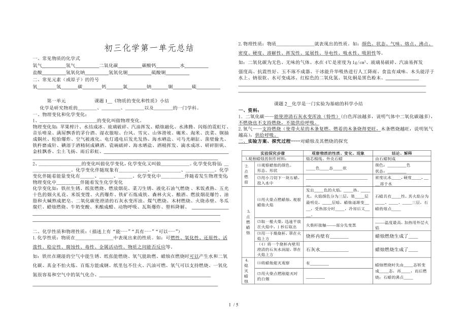 初三化学第一单元总结_第1页