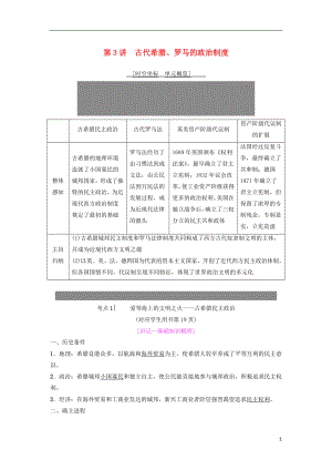 2019年度高考?xì)v史一輪復(fù)習(xí) 第3講 古代希臘、羅馬的政治制度學(xué)案 岳麓版