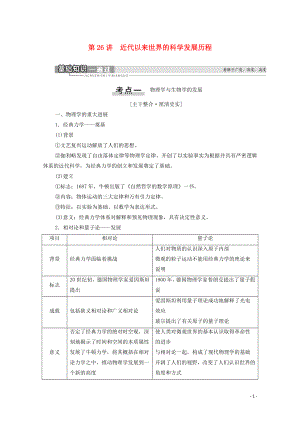 （通史版）2021版高考?xì)v史一輪復(fù)習(xí) 第3部分 第9單元 工業(yè)文明的世界 第26講 近代以來(lái)世界的科學(xué)發(fā)展歷程教學(xué)案