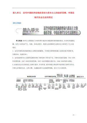 （江蘇專版）2017屆高考?xì)v史一輪復(fù)習(xí) 第9單元 近代經(jīng)濟(jì)結(jié)構(gòu)的變動與資本主義的曲折發(fā)展、中國近現(xiàn)代社會生活的變遷導(dǎo)學(xué)案