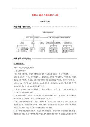 （全國通用版）2018-2019學(xué)年高中歷史 專題八 解放人類的陽光大道專題學(xué)習(xí)總結(jié)學(xué)案 人民版必修1