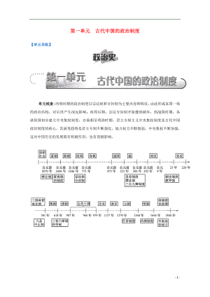 （江蘇專版）2017屆高考歷史一輪復習 第1單元 古代中國的政治制度導學案