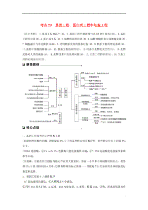 （江蘇專用）2019高考生物二輪復習 專題十 現代生物科技專題 考點29 基因工程、蛋白質工程和細胞工程學案