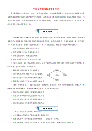 2020屆高考生物二輪復習 瘋狂專練19 生態(tài)系統(tǒng)的結構和能量流動（含解析）