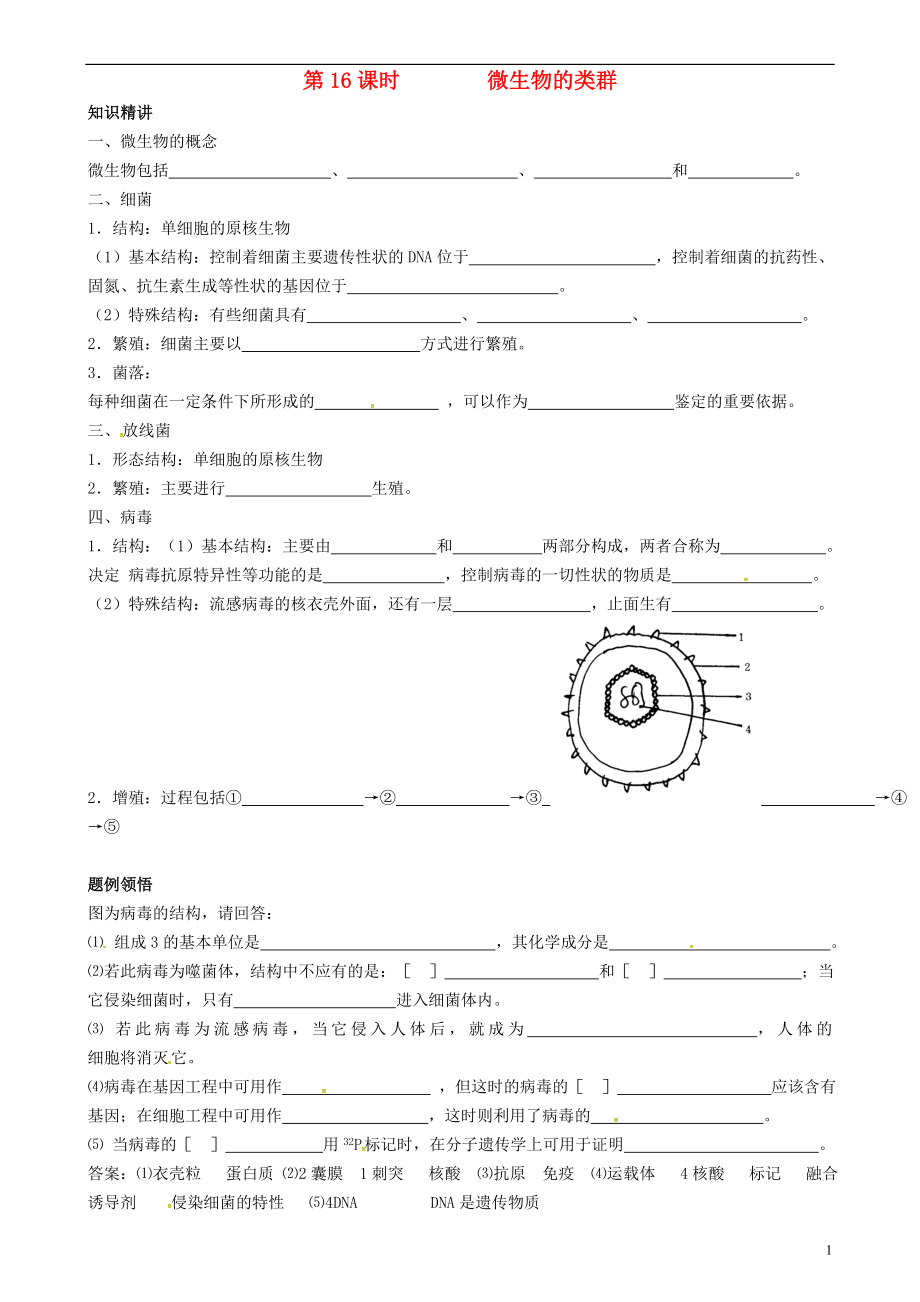 天津市梅江中學(xué)高中生物 微生物的類群學(xué)案 新人教版選修3_第1頁