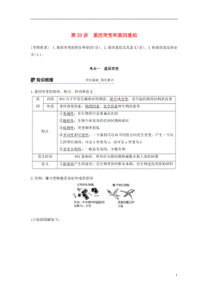 2019版生物高考大一輪復(fù)習(xí) 第七單元 生物的變異與進(jìn)化 第20講 基因突變和基因重組學(xué)案 北師大版