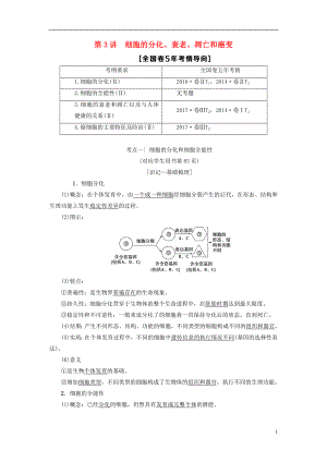 2019版高考生物一輪復(fù)習(xí) 第4單元 細胞的增殖、分化、衰老和凋亡 第3講 細胞的分化、衰老、凋亡和癌變學(xué)案 蘇教版