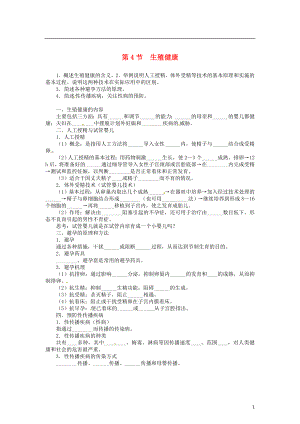 2015-2016學(xué)年高中生物 第一章 第4節(jié) 生殖健康導(dǎo)學(xué)案 新人教版選修2