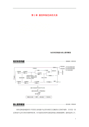 （粵渝冀遼蘇皖閩鄂湘津京魯瓊專用）2018-2019學(xué)年高中生物 第2章 基因和染色體的關(guān)系知識體系構(gòu)建與核心素養(yǎng)解讀學(xué)案 新人教版必修2