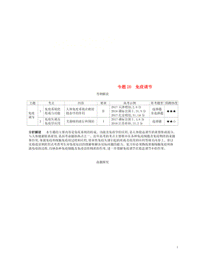 （新課標(biāo)）2019版高考生物一輪復(fù)習(xí) 專題20 免疫調(diào)節(jié)講學(xué)案